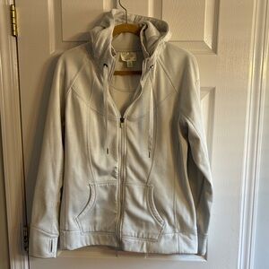 Tangerine Off White Full-Zip Hoodie Jacket